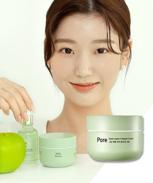 韓國 Milk Touch Green Apple Pore Collagen Cream 🍏青蘋果膠原蛋白收毛孔面霜