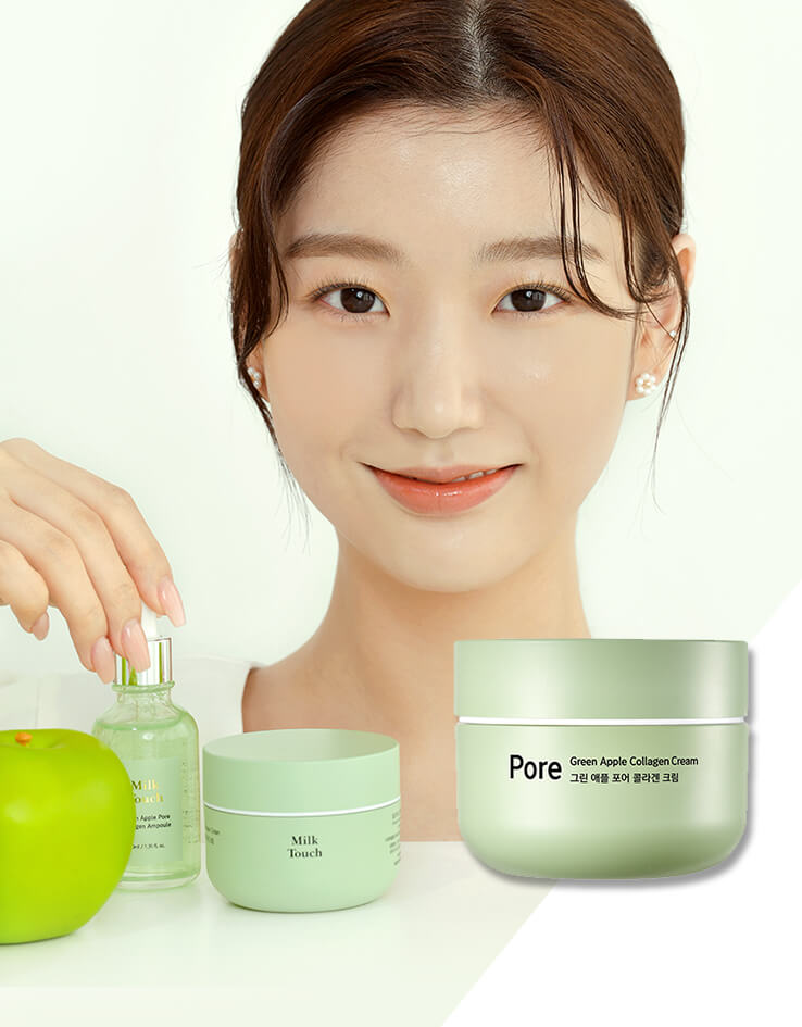 韓國 Milk Touch Green Apple Pore Collagen Cream 🍏青蘋果膠原蛋白收毛孔面霜