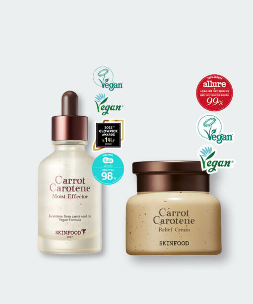 【年度🏆促銷組合】SkinFood Carrot Carotene Calming Serum + Cream 純素胡蘿蔔素鎮靜精華+面霜2件組
