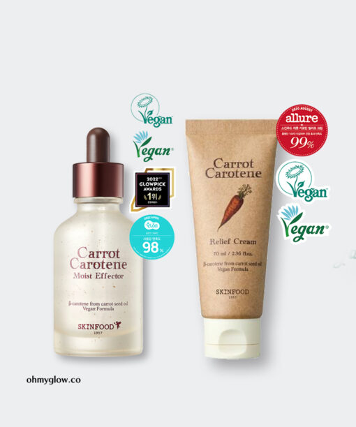 【年度🏆促銷組合】韓國 SkinFood Carrot Carotene Calming Serum + Cream 純素胡蘿蔔素鎮靜精華+面霜2件組