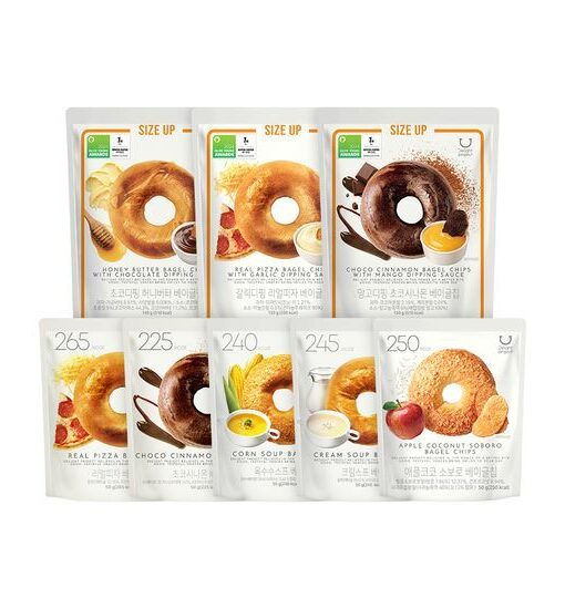 〖韓國 Olive Young 熱賣低卡零食〗Delight Project Bagel Chip 低卡低熱量貝果餅乾 - 8款味道(可可肉桂/pizza/香蒜牛油/蜂蜜牛油/奶油濃湯/玉米濃湯/蘋果)