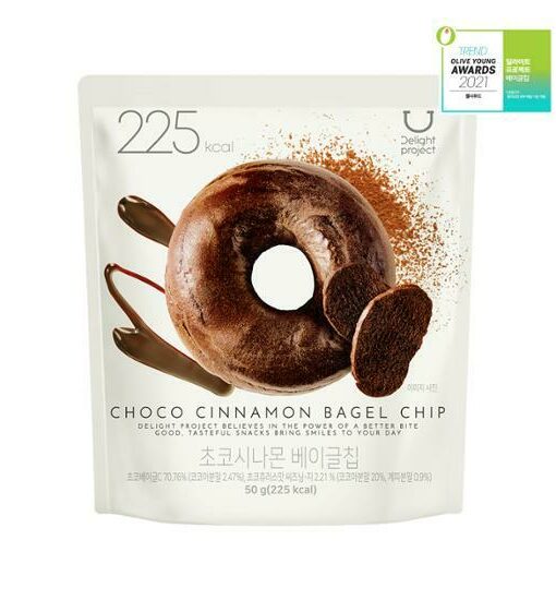 〖韓國 Olive Young 熱賣低卡零食〗Delight Project Bagel Chip 低卡低熱量貝果餅乾 - #Choco Cinnamon可可肉桂