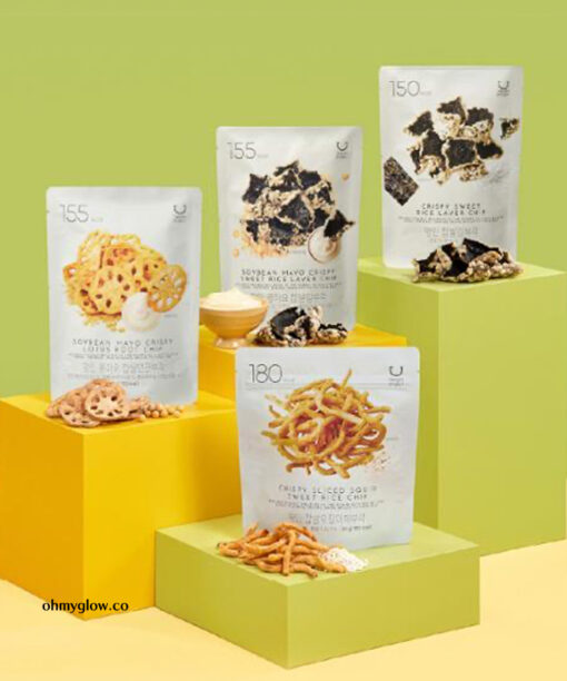 〖韓國 Olive Young 熱賣低卡零食〗Delight Project Crispy Sweet Rice Laver Chip 低卡低熱量香脆餅 - 3款味道(紫菜米通、蛋黃醬、藕片)