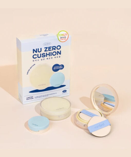 【限量套裝送mini 氣墊】韓國 Romand Nu Zero Cushion Mini Set 零感無瑕裸肌氣墊粉底 SPF24 PA++ 附送迷你氣墊 - 5色選擇