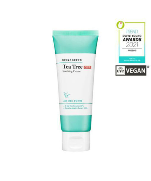 韓國 Bring Green Tea Tree Cica Soothing Cream 茶樹積雪草舒緩面霜 - 100ml