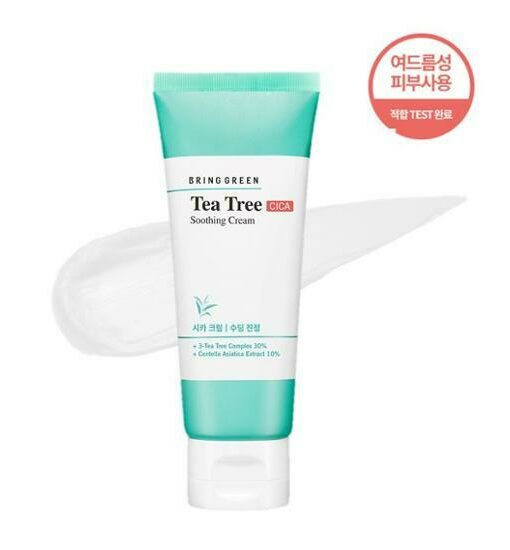 韓國 Bring Green Tea Tree Cica Soothing Cream 茶樹積雪草舒緩面霜 - 100ml