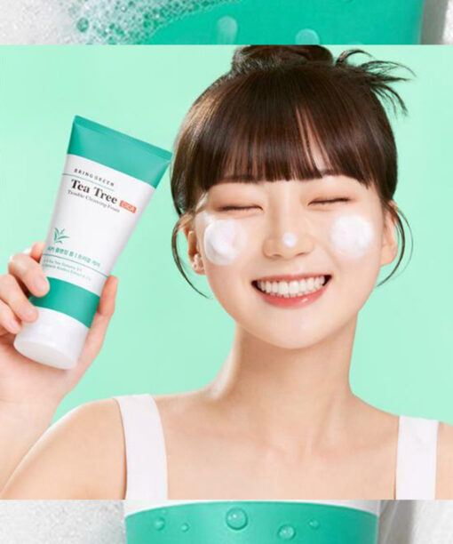 韓國Clean Beauty 品牌 Bring Green Tea Tree Cica Trouble Cleansing Foam 茶樹修護抗痘洗面乳 - 大支裝300ml