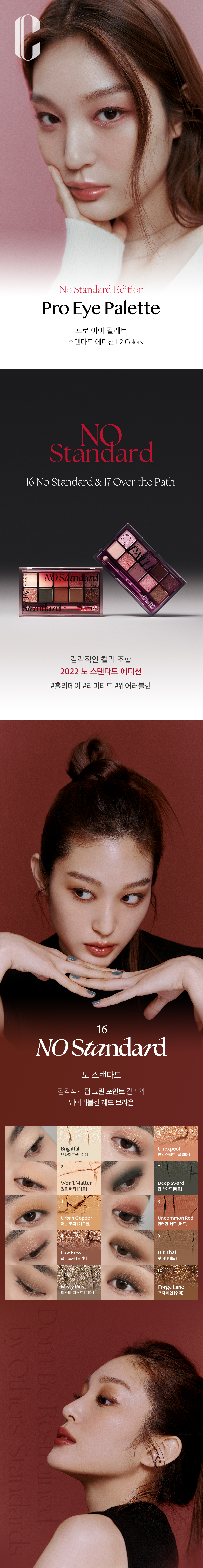 韓國 CLIO Pro Eye Palette (No Standard系列) 10色眼影盤 - #16 No Standard 深邃紅棕調
