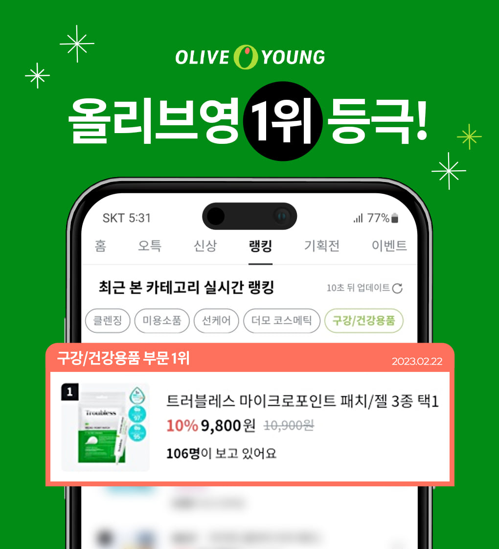 韓國 Troubless Micro-Point Patch 微針暗瘡貼 - 9片裝