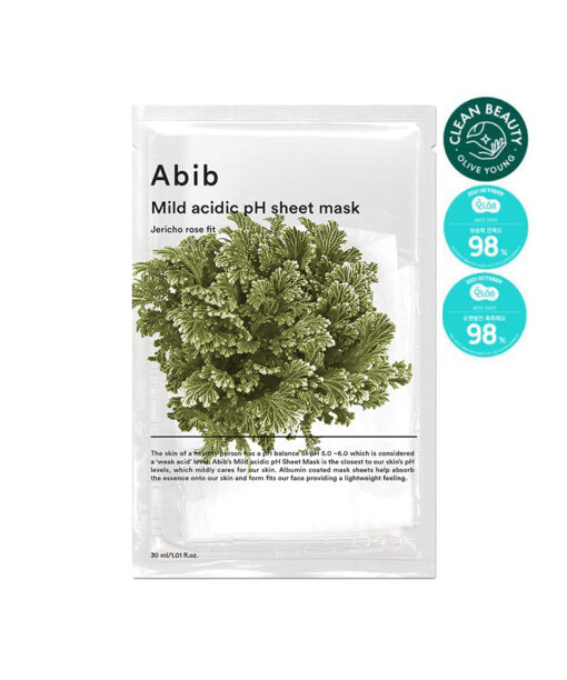 韓國 Abib Mild Acidic pH Sheet Mask Jericho Rose Fit 弱酸性💚8小時長效保濕復活草面膜 一盒10片