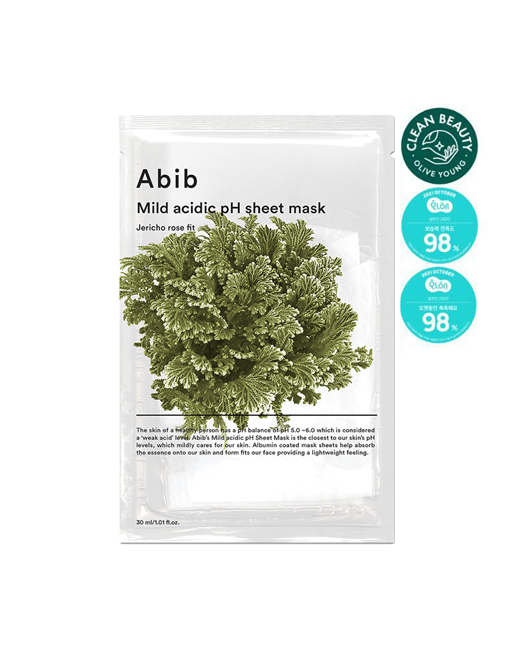 韓國 Abib Mild Acidic pH Sheet Mask Jericho Rose Fit 弱酸性💚8小時長效保濕復活草面膜 一盒10片