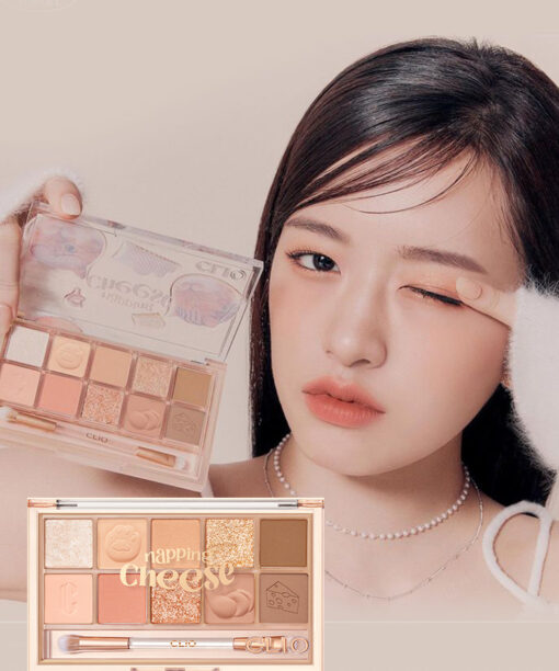 韓國熱搶CLIO Pro Eye Palette (Koshort In Seoul貓貓系列) 10色眼影盤 - #19 Napping Cheese