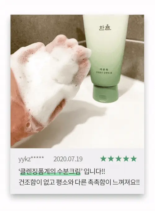 韓國 Hanyul 韓律 Pure Artemisia Cleansing Foam 純淨艾草舒緩高效保濕泡泡潔面乳 - 120g