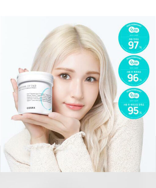 韓國 COSRX One Step Moisture Up Pad 一步💙 藍色BHA保濕溫和清潔毛孔理膚棉片 – 70 Pads