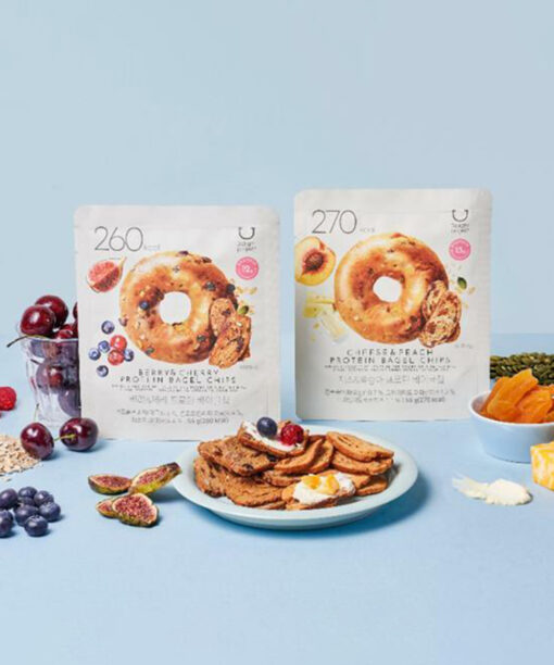 新口味！〖韓國 Olive Young 熱賣低卡零食〗Delight Project Bagel Chip 低熱量貝果脆餅乾 - 2款味道(莓果&櫻桃/芝士&桃)