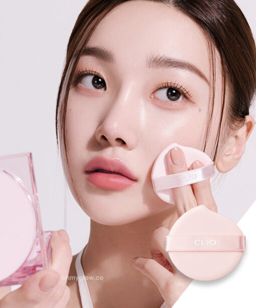 韓國 Clio Kill Cover Mesh Glow Cushion Puff 方粉盒光彩奶油肌氣墊粉樸 - 單個裝