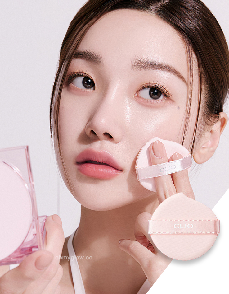 韓國 Clio Kill Cover Mesh Glow Cushion Puff 方粉盒光彩奶油肌氣墊粉樸 - 單個裝