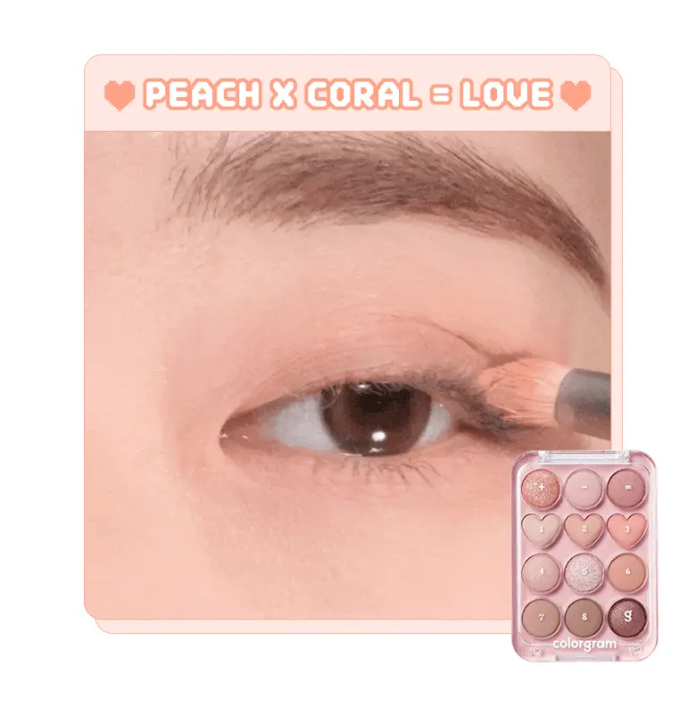 〔最新色入〕韓國 Colorgram X ShuHua 💗 Pin Point Eyeshadow Palette 12色心心計算機眼影盤(#01-06) - 6色調選擇