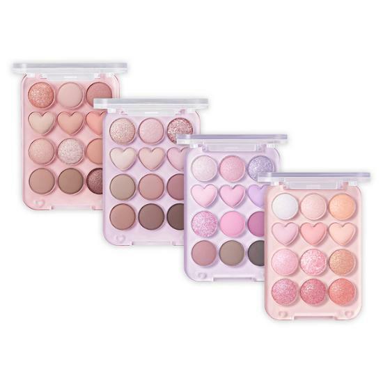 〔最新色入〕韓國 Colorgram X ShuHua 💗 Pin Point Eyeshadow Palette 12色心心計算機眼影盤(#01-04) - 4色調選擇