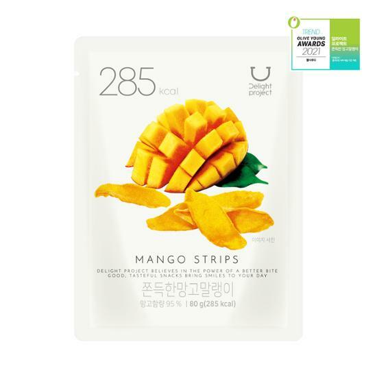 〖韓國 Olive Young 熱賣低卡零食〗Delight Project Crispy Chips 低卡低熱量果乾 #Mango Strips 芒果乾