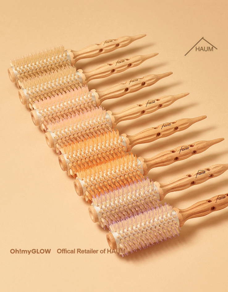 韓國 HAUM Hair Roll Brush L Size 49mm捲髮豬鬃圓梳 - 4色選擇