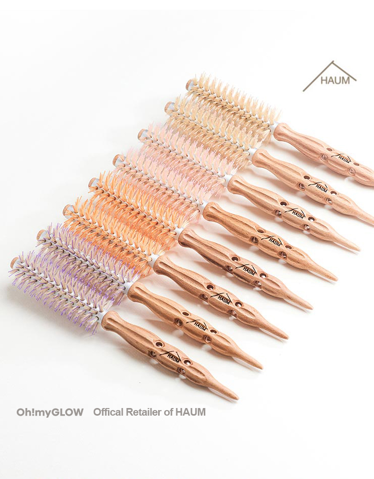 韓國 HAUM Hair Roll Brush S Size 12mm捲髮豬鬃圓梳 - 4色選擇