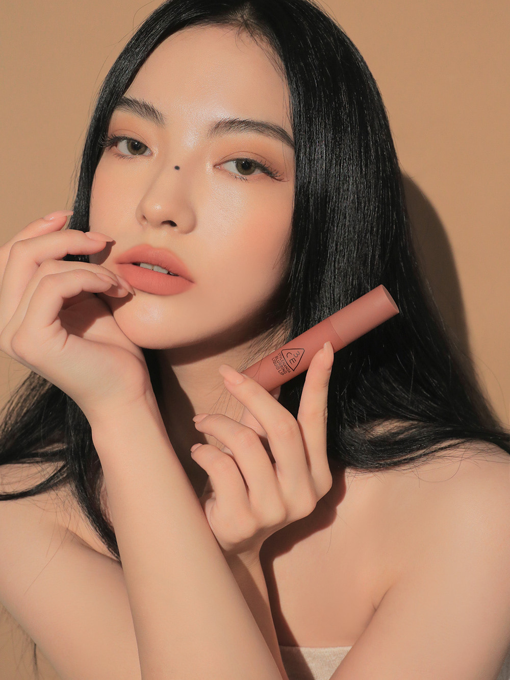 韓國 3CE Blurring Liquid Lip 慕絲霧面唇釉 - #Nude Scene 奶油裸杏色