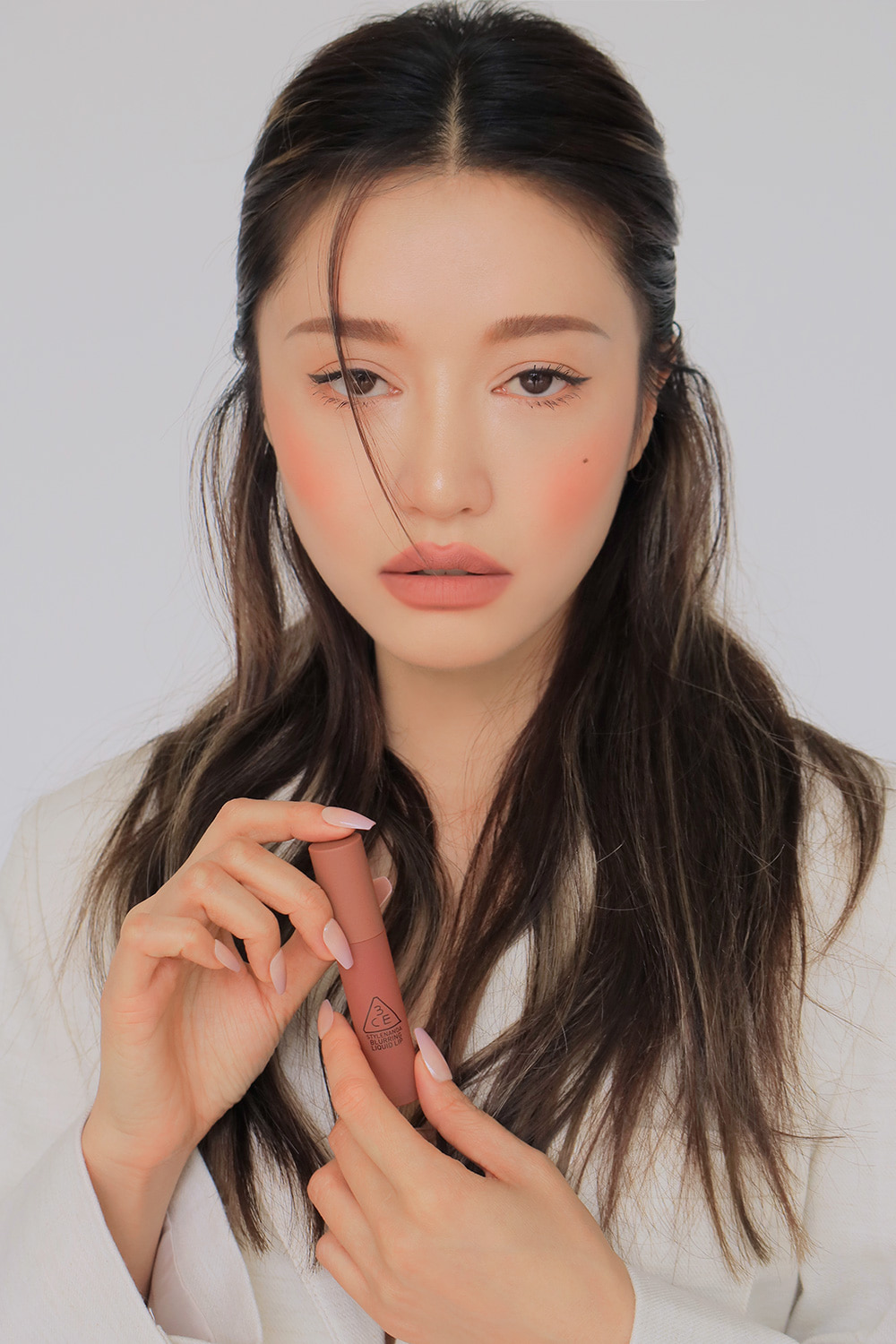 韓國 3CE Blurring Liquid Lip 慕絲霧面唇釉 - #Nude Scene 奶油裸杏色