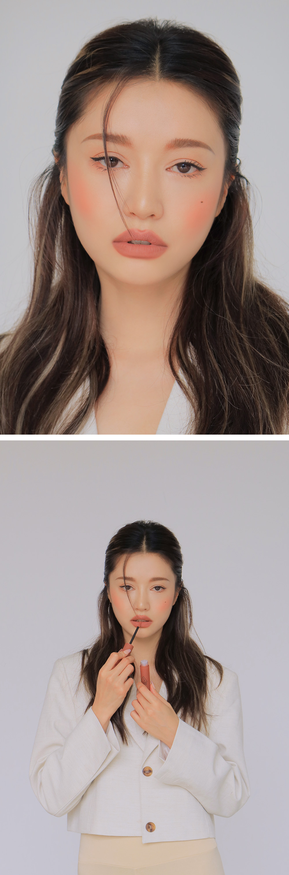 韓國 3CE Blurring Liquid Lip 慕絲霧面唇釉 - #Nude Scene 奶油裸杏色