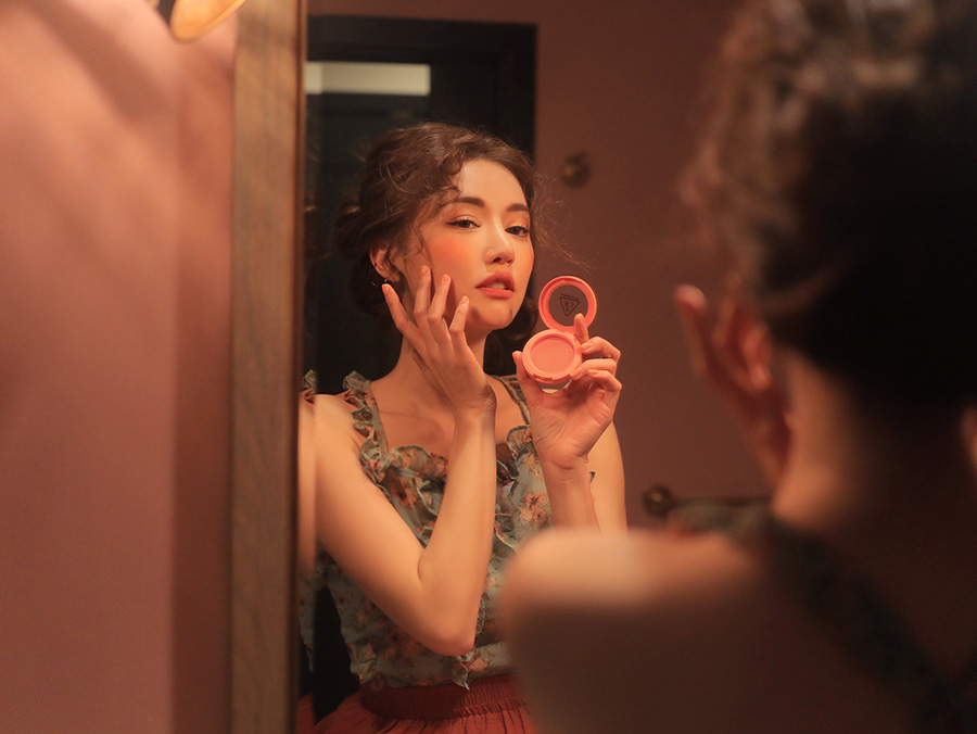 韓國 3CE Mood Recipe Face Blush 柔霧單色胭脂 #Soft Salmon