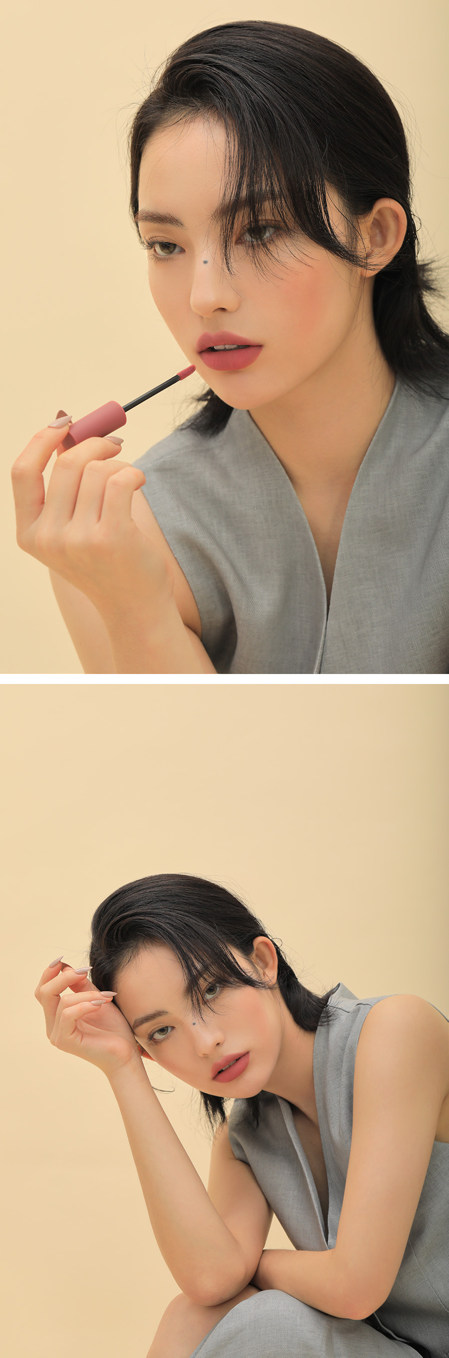 韓國 3CE Velvet Lip Tint 絲絨霧面裸色唇釉 - #Cashmere Nude 木質玫瑰