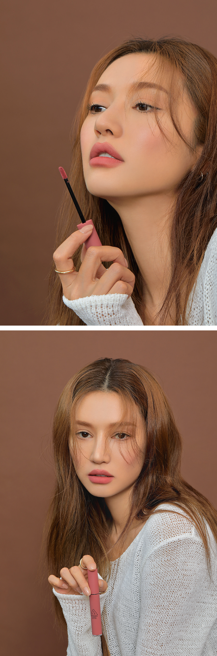 韓國 3CE Velvet Lip Tint 絲絨霧面裸色唇釉 - #Cashmere Nude 木質玫瑰