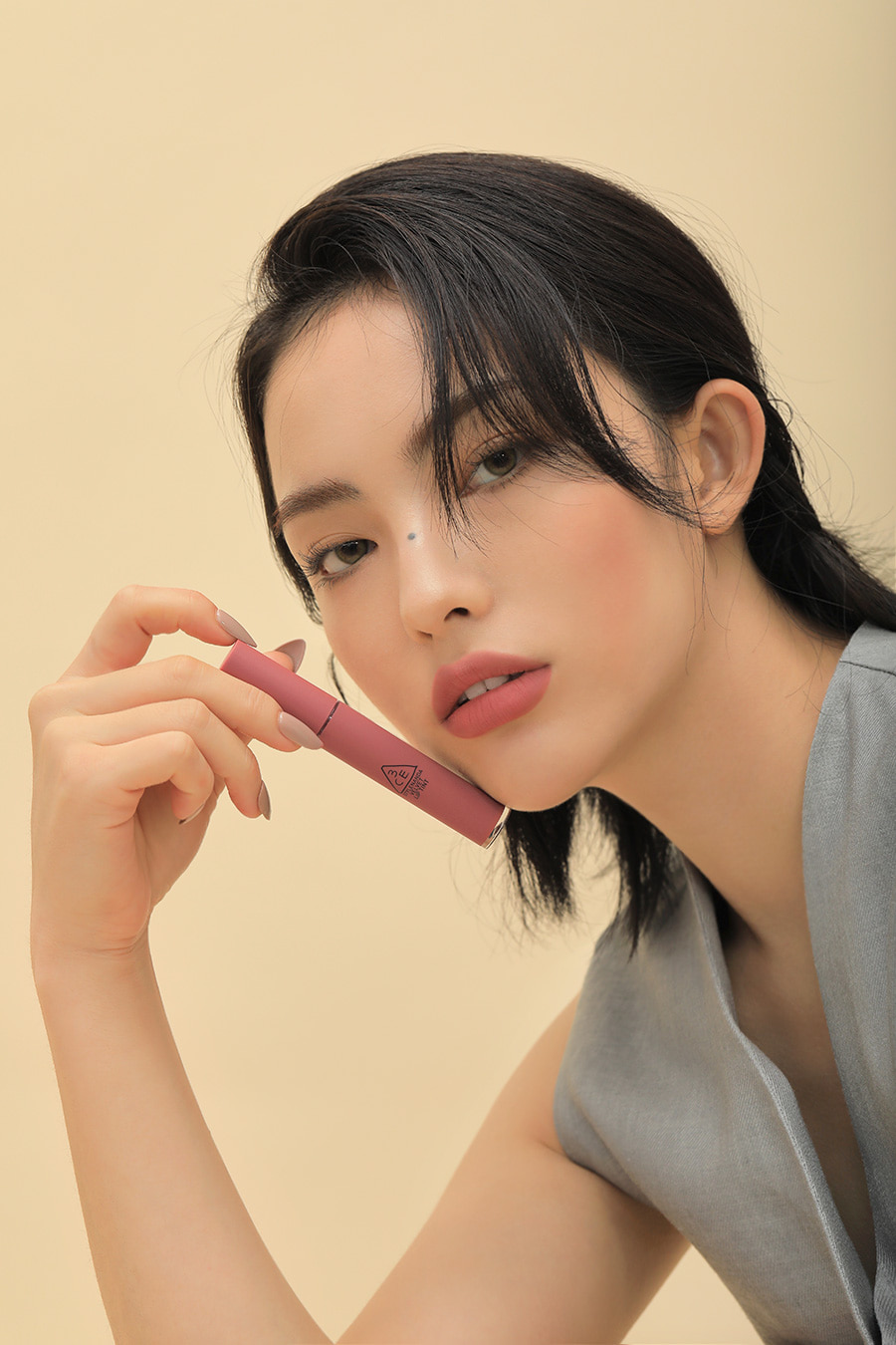 韓國 3CE Velvet Lip Tint 絲絨霧面裸色唇釉 - #Cashmere Nude 木質玫瑰