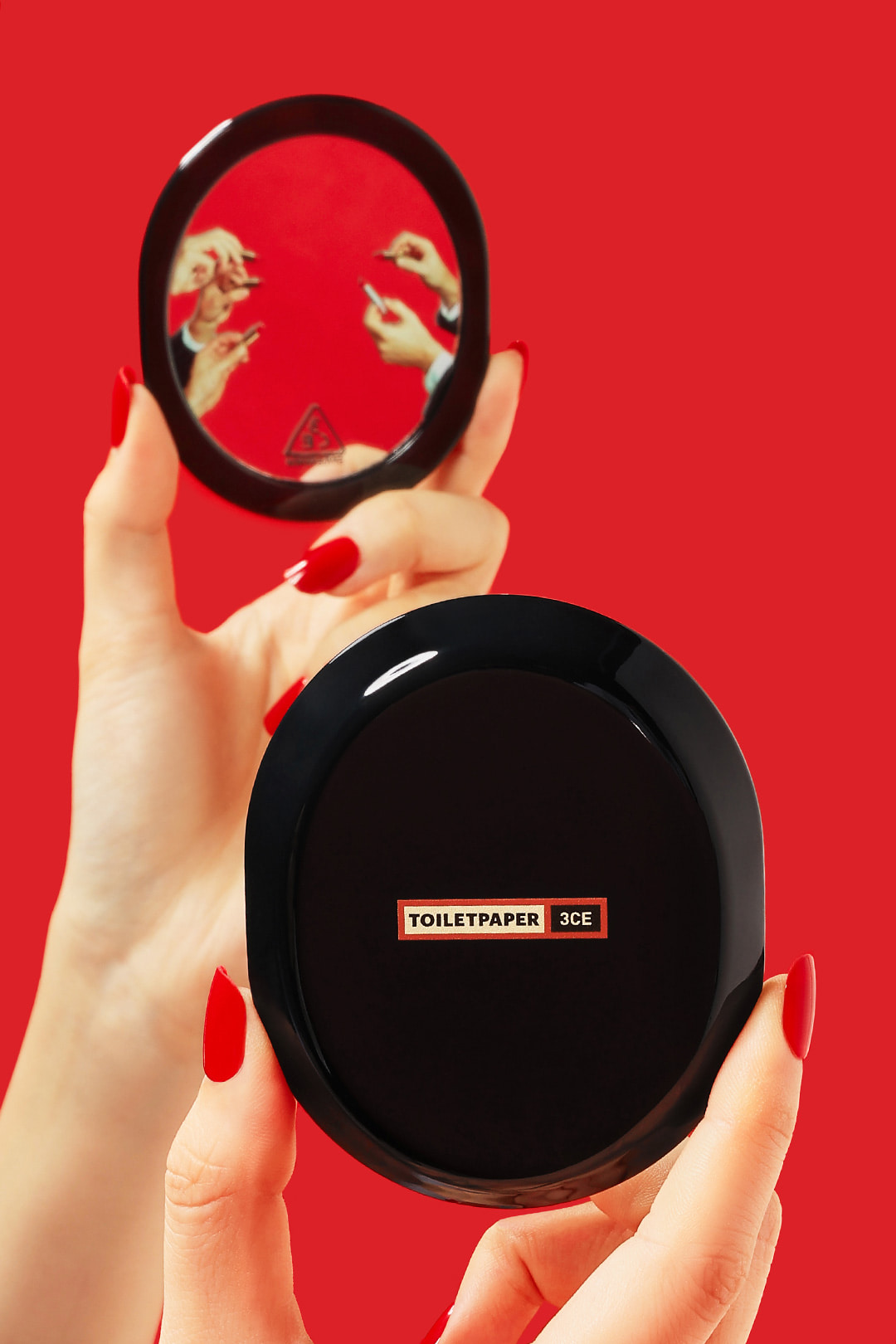 韓國 [3CE X TOILETPAPER] 3CE Oval Hand Mirror 限量聯名便儶鏡