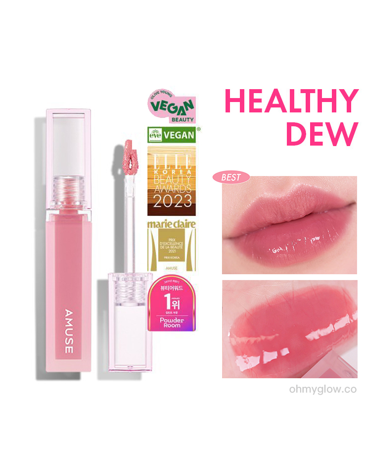 23新色 #Healthy Dew💦 韓國 Amuse Dew Tint 長效水光純素唇釉 - 03 Healthy Boksoonga