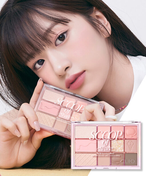 韓國 Clio X 安俞真 Shade & Shadow Palette 12色妝容綜合盤眼影盤 – 03 Scoop Of Shade