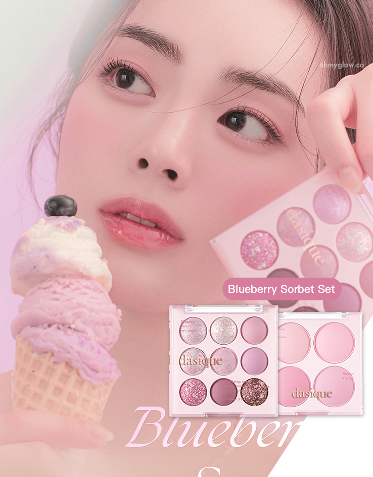 〖新品入code再有95折〗🍨雪糕系列🍦dasique Shadow Palette #𝓲𝓬𝓮 𝓬𝓻𝓮𝓪𝓶 眼影+胭脂盤 #🫐 𝐁𝐥𝐮𝐞𝐛𝐞𝐫𝐫𝐲 𝐒𝐨𝐫𝐛𝐞𝐭 優惠組合