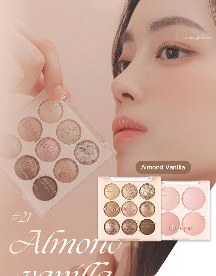 韓國〖新品入code再有95折〗🍨雪糕系列🍦dasique Shadow Palette #𝓲𝓬𝓮 𝓬𝓻𝓮𝓪𝓶 眼影+胭脂盤 #🌰 𝐀𝐥𝐦𝐨𝐧𝐝 𝐕𝐚𝐧𝐢𝐥𝐥𝐚 優惠組合