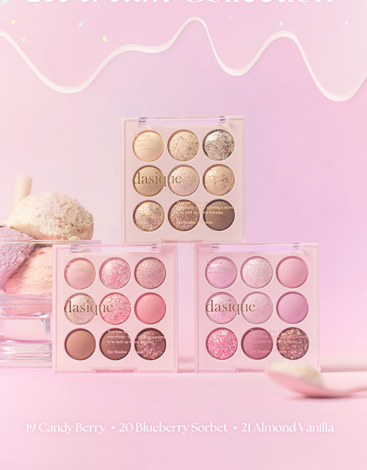 韓國〖新品〗🍨雪糕系列🍦dasique Shadow Palette #𝓲𝓬𝓮 𝓬𝓻𝓮𝓪𝓶 9色眼影盤 (#19-#21) - 3色選擇