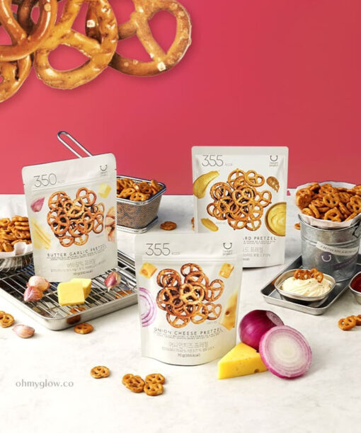新口味！〖韓國 Olive Young 熱賣低卡零食〗Delight Project Pretzel 低熱量蝴蝶餅乾 - 3款味道(香蒜牛油/洋䓤芝士/黃芥末)"