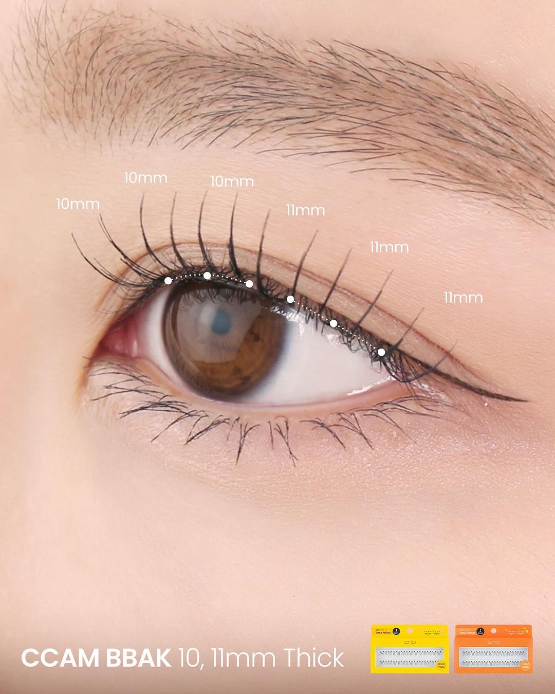 GlowPick🏆~ 韓國清潭洞化妝師愛用！CCAM BBAK Original Eyelash 分束式假眼睫毛 (8mm - 12mm / 下睫毛) - 多款選擇