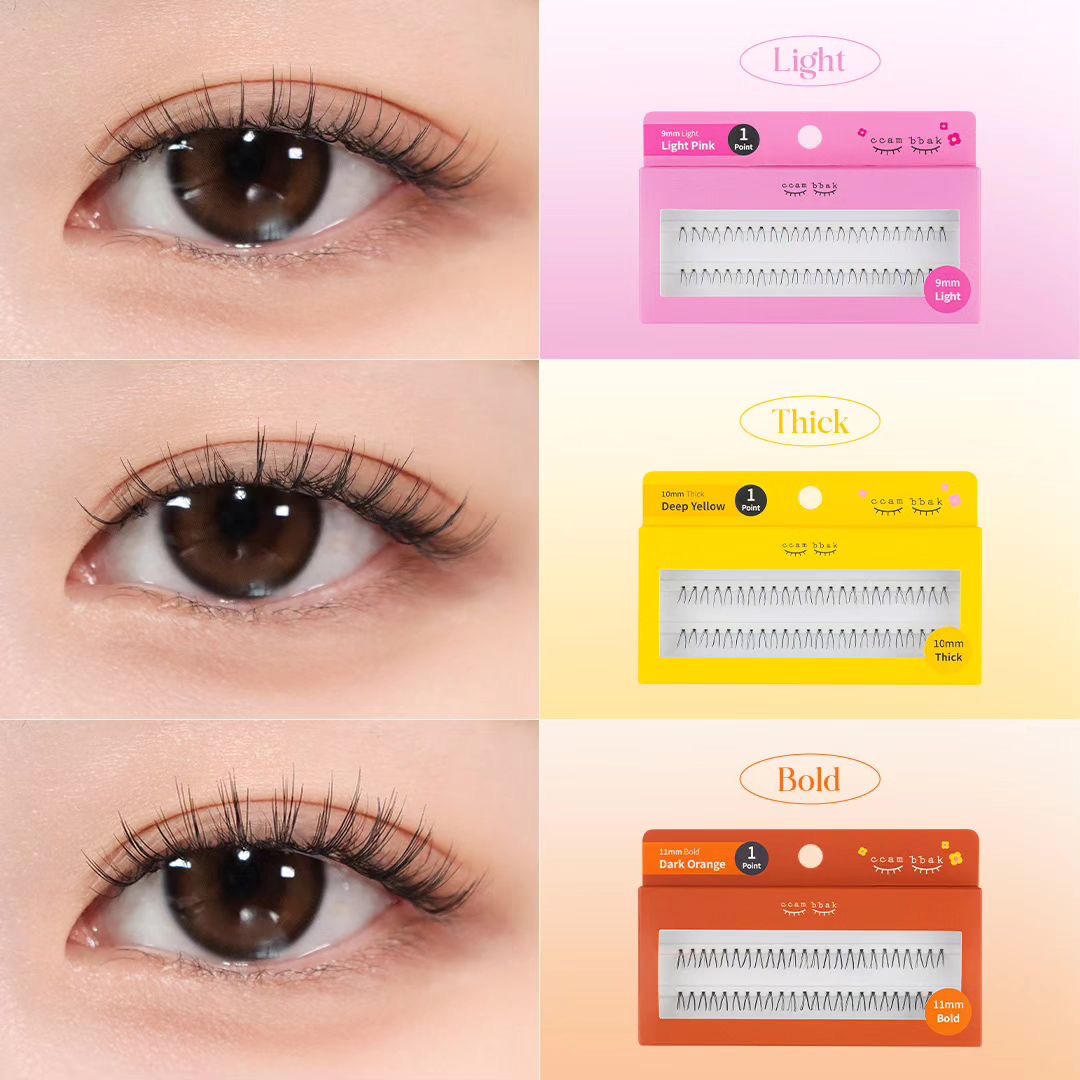 GlowPick🏆~ 韓國清潭洞化妝師愛用！CCAM BBAK Original Eyelash 分束式假眼睫毛 (8mm - 12mm / 下睫毛) - 多款選擇