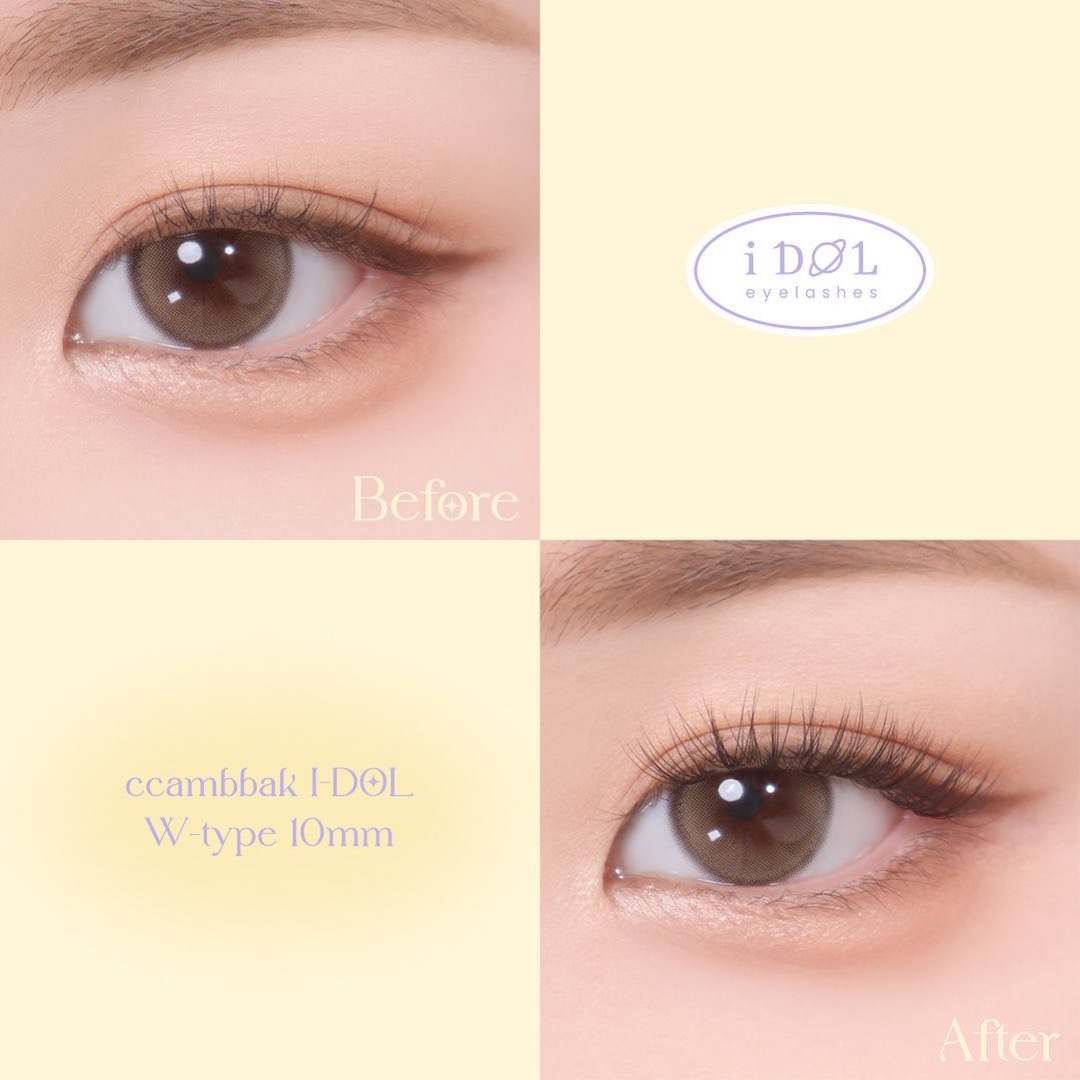 新款女團睫毛～韓國清潭洞化妝師愛用！CCAM BBAK I-DOL Lash W Type/A Type 女團妝分束式W型/A型假眼睫毛 (9+10+11mm Mix)