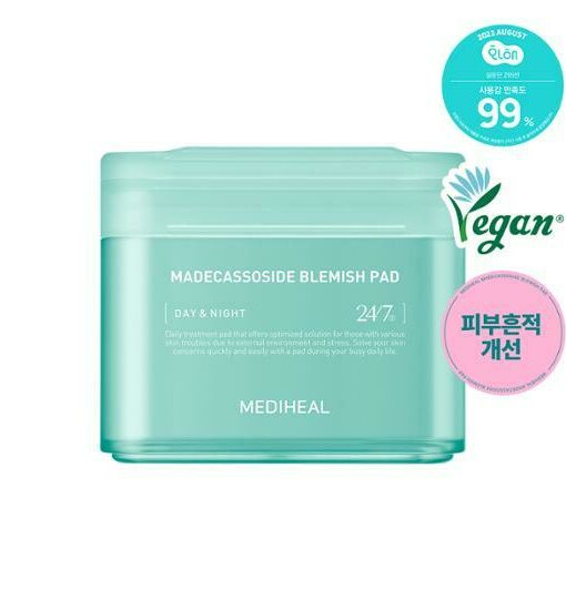 💡瑕疵粗糙肌～韓國 MEDIHEAL Madecassoside Blemish Pad 積雪草舒緩💡美白去印減暗沉護膚棉片 - 100片