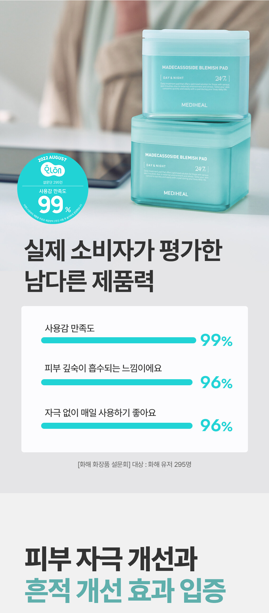 💡瑕疵粗糙肌~韓國 MEDIHEAL Madecassoside Blemish Pad 積雪草舒緩💡美白去印減暗沉護膚棉片 - 100片