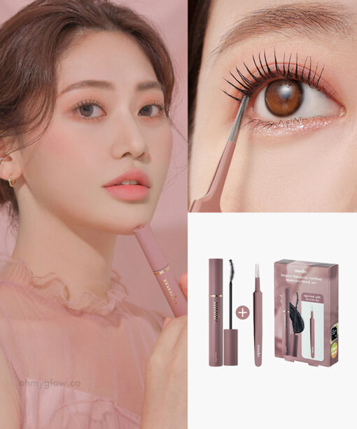 【必入限量套組! 送mude睫毛夾子】韓國 Mude Inspire Long Lash Curling Mascara Tweezer Set | 皇牌No.1 Mascara 1+1 睫毛膏連夾子限量套裝 - 黑色自然纖長捲翹