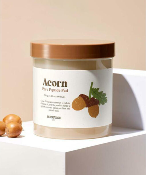 韓國 SkinFood Acorn Pore Peptide Pad 橡子專利肽🌰收毛孔回彈爽膚棉片 - 60Pad