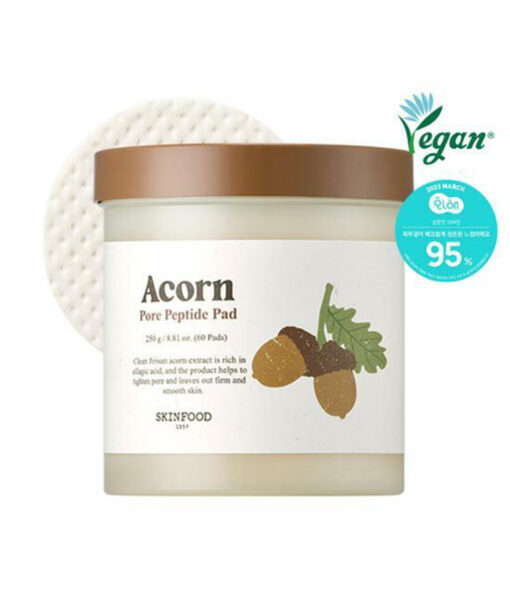 韓國 SkinFood Acorn Pore Peptide Pad 橡子專利肽🌰收毛孔回彈爽膚棉片 - 60Pad