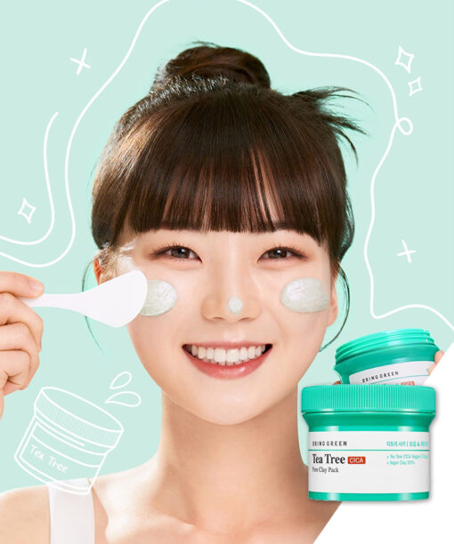 韓國 Bring Green Tea Tree Cica Pore Clay Pack 茶樹收毛孔泥膜 - 120g