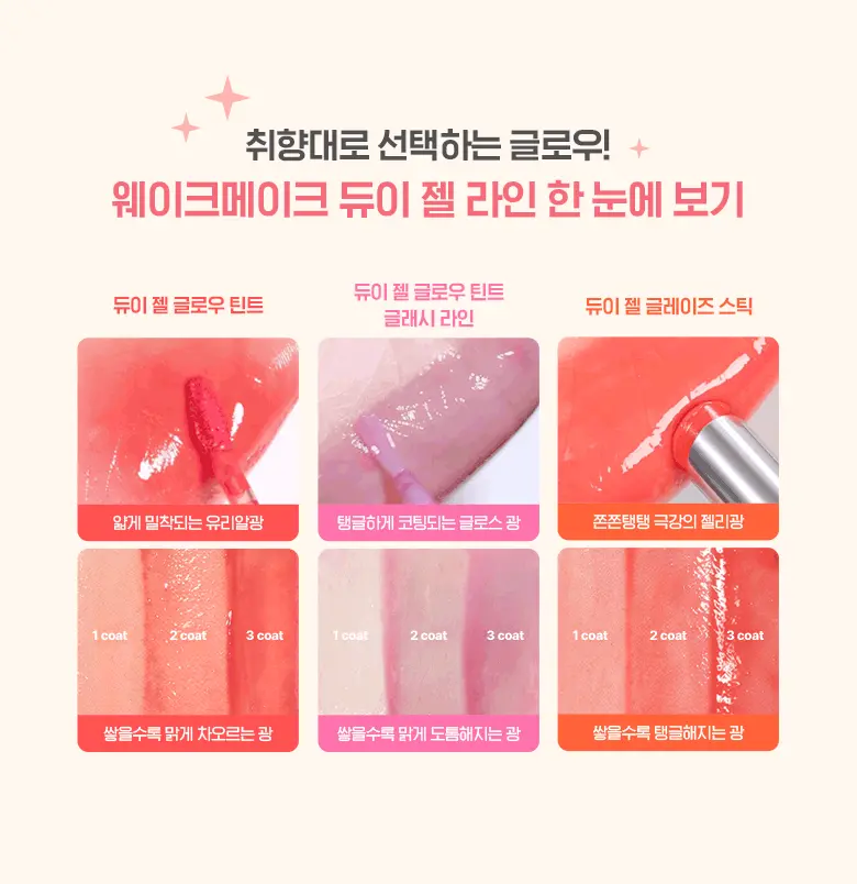 [New! 最新色入]LE SSERAFIM 允真同款！韓國 WakeMake Dewy Gel Glow Tint 水光果凍唇釉(#01-12) – 12色選擇